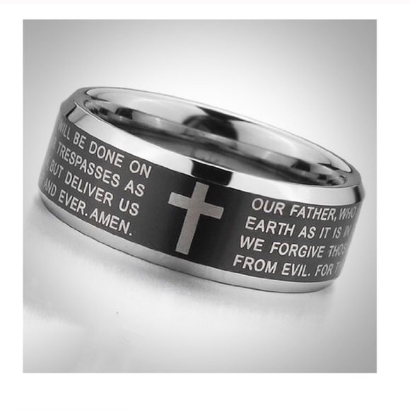 🆕Stainless Steel Lords Prayer ring Band New - Picture 2 of 2